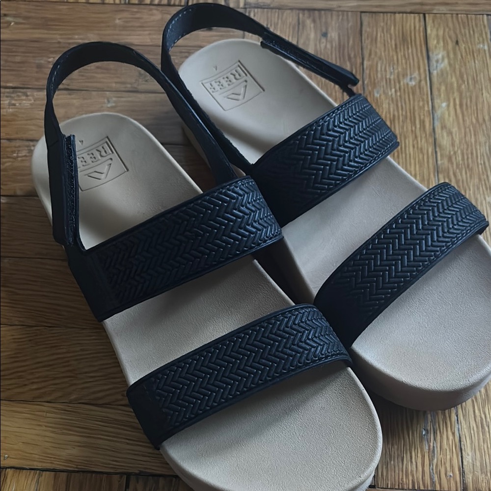 REEF Black Textured Sandals